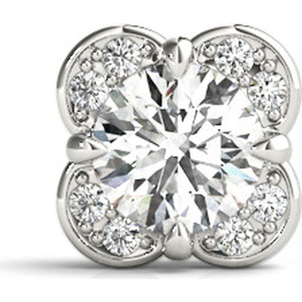 14K White Gold Lab Diamond Halo Pendant - 0.067 Carat Total Weight by Robinson's Jewelers