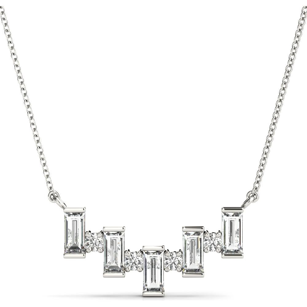 14K White Gold Lab Diamond Necklace - 0.63 Carat Total Weight by Robinson's Jewelers