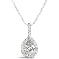 14K White Gold Lab Diamond Pendant Necklace - 0.17 Carat Total Weight by Robinson's Jewelers