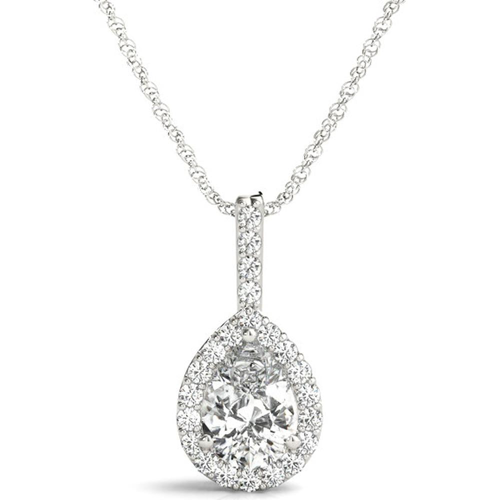 14K White Gold Lab Diamond Pendant Necklace - 0.17 Carat Total Weight by Robinson's Jewelers