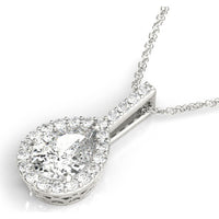 14K White Gold Lab Diamond Pendant Necklace - 0.17 Carat Total Weight by Robinson's Jewelers