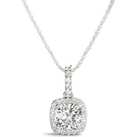 14K White Gold Lab Diamond Pendant Necklace - 0.17 Carat Total Weight by Robinson's Jewelers