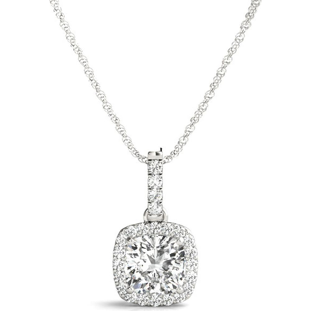 14K White Gold Lab Diamond Pendant Necklace - 0.17 Carat Total Weight by Robinson's Jewelers