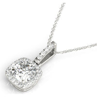 14K White Gold Lab Diamond Pendant Necklace - 0.17 Carat Total Weight by Robinson's Jewelers