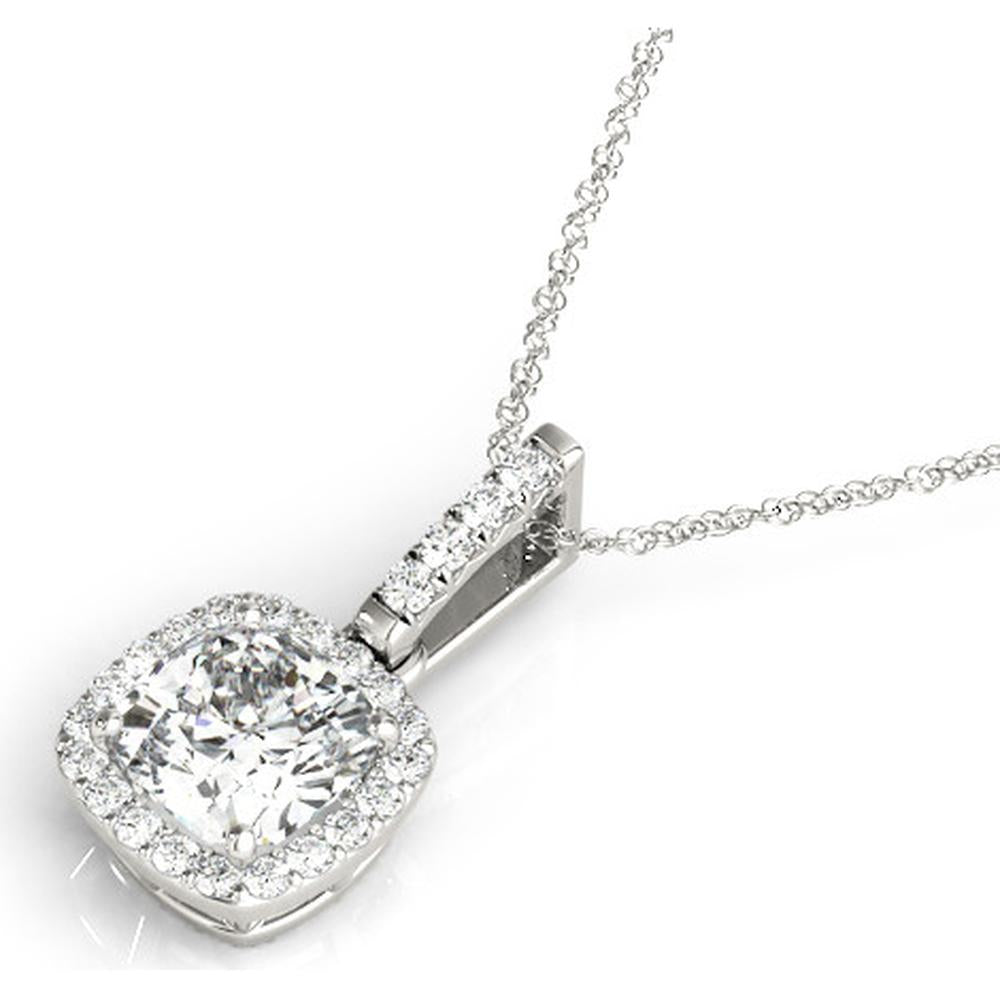 14K White Gold Lab Diamond Pendant Necklace - 0.17 Carat Total Weight by Robinson's Jewelers
