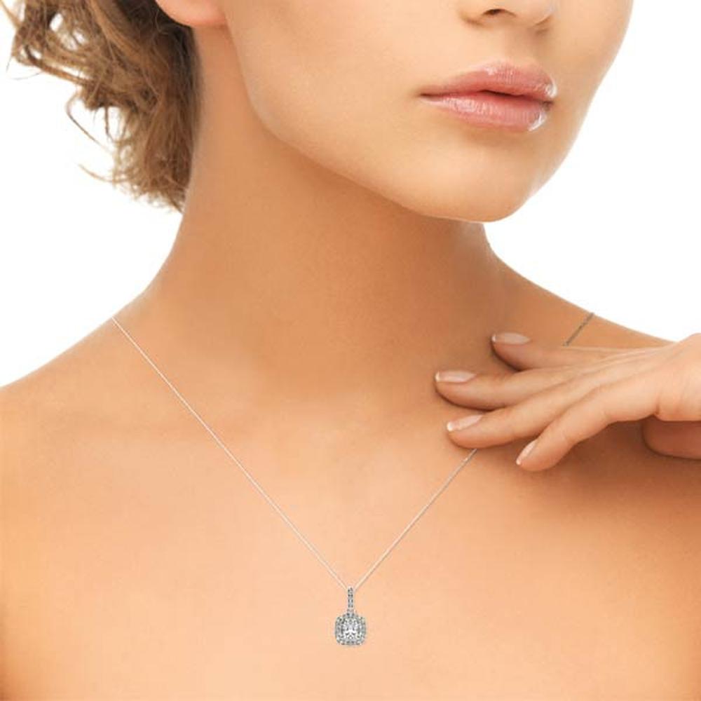 14K White Gold Lab Diamond Pendant Necklace - 0.17 Carat Total Weight by Robinson's Jewelers