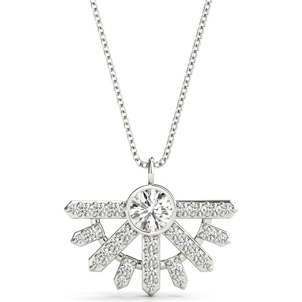 14K White Gold Lab Diamond Pendant Necklace - 0.5 Carat Total Weight by Robinson's Jewelers