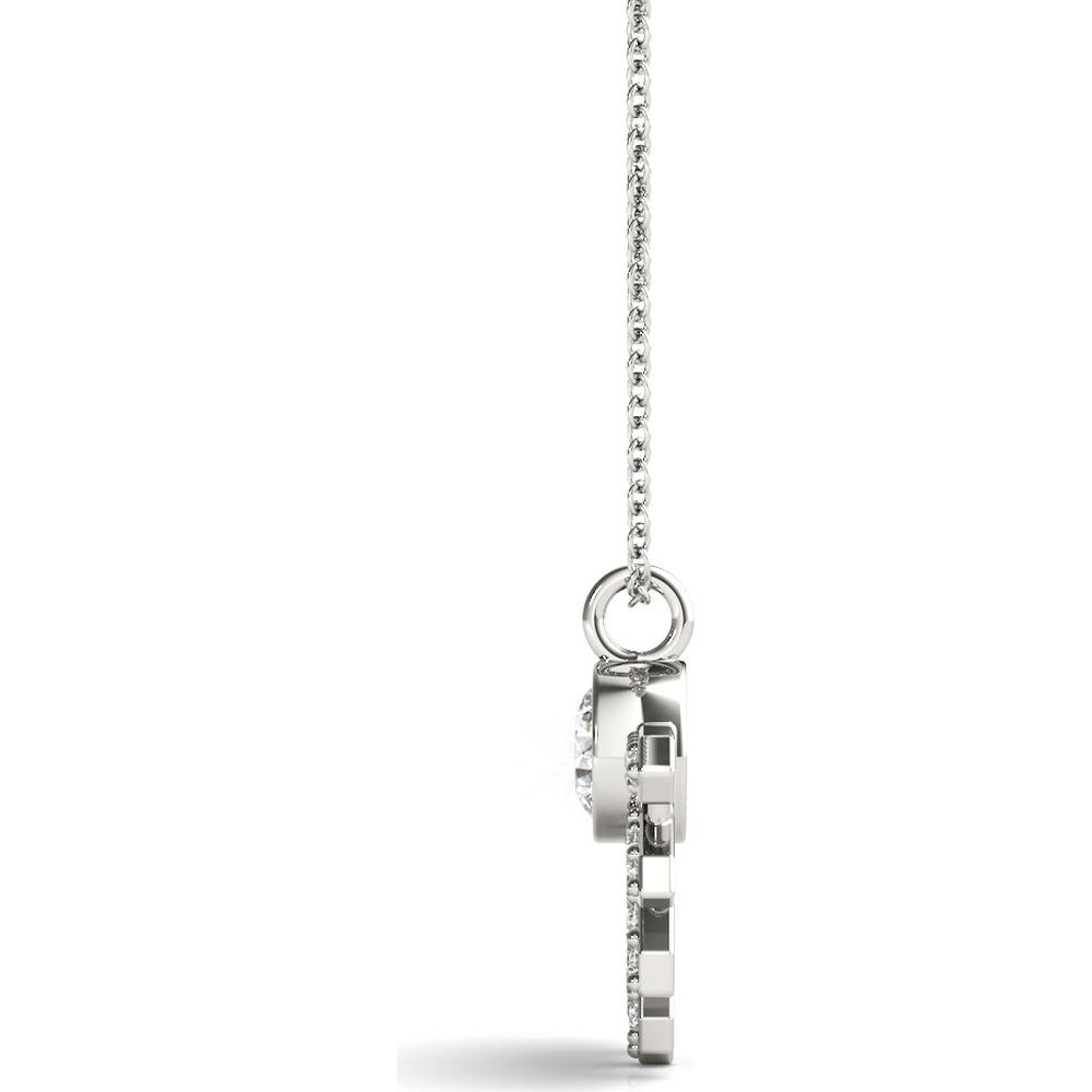 14K White Gold Lab Diamond Pendant Necklace - 0.5 Carat Total Weight by Robinson's Jewelers