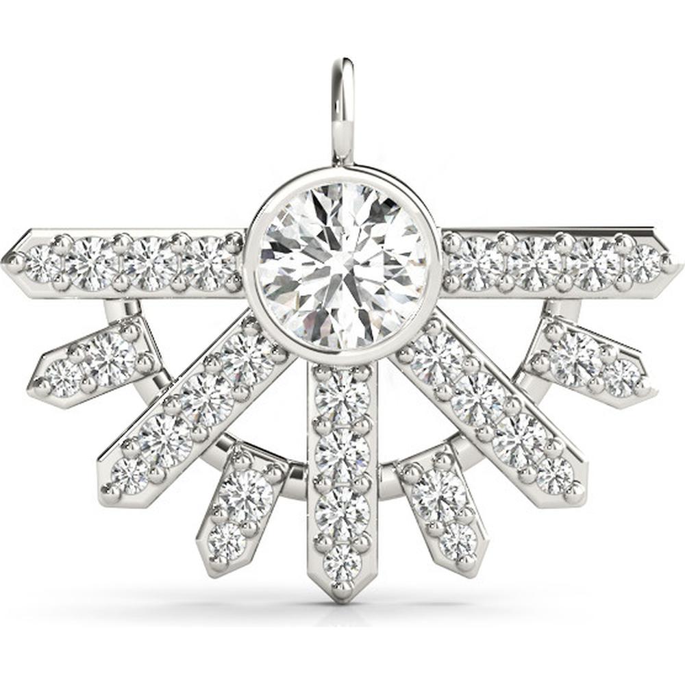 14K White Gold Lab Diamond Pendant Necklace - 0.5 Carat Total Weight by Robinson's Jewelers