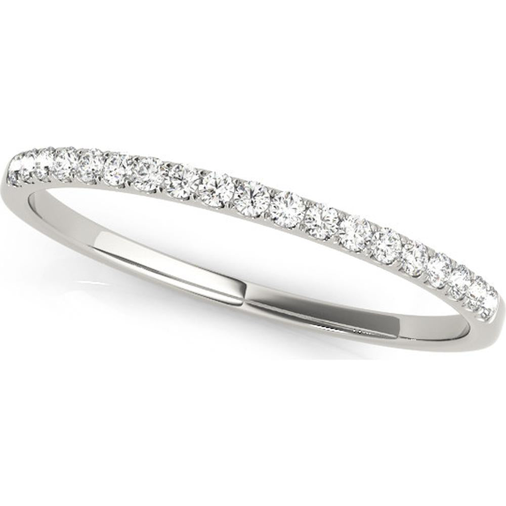 14K White Gold Lab Diamond Wedding Band - 0.125 Carat Total Weight - Size 7 by Robinson's Jewelers