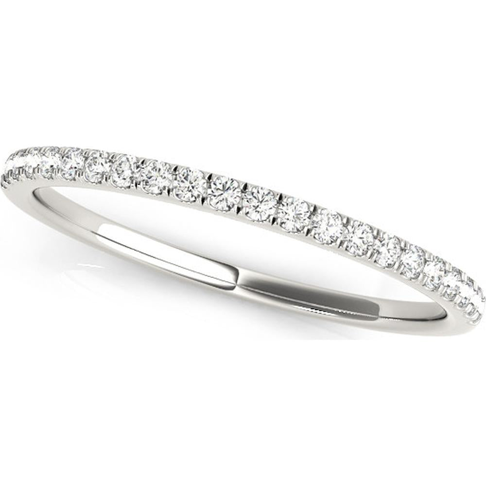 14K White Gold Lab Diamond Wedding Band - 0.125 Carat Total Weight - Size 7 by Robinson's Jewelers