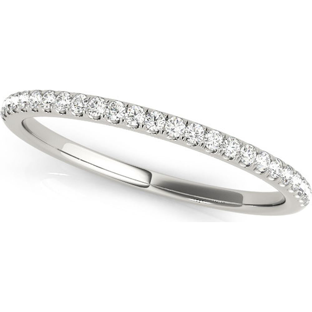 14K White Gold Lab Diamond Wedding Band - 0.125 Carats Total Diamond Weight, Size 7 by Robinson's Jewelers