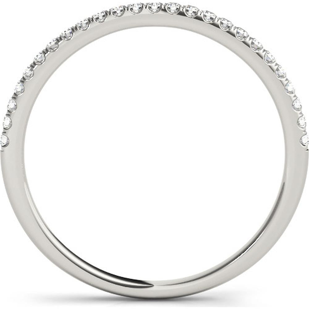 14K White Gold Lab Diamond Wedding Band - 0.125 Carats Total Diamond Weight, Size 7 by Robinson's Jewelers