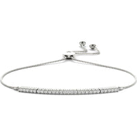 14K White Gold Lab Grown Diamond Adjustable Bracelet - 3/8 Carats Total Diamond Weight by Robinson's Jewelers