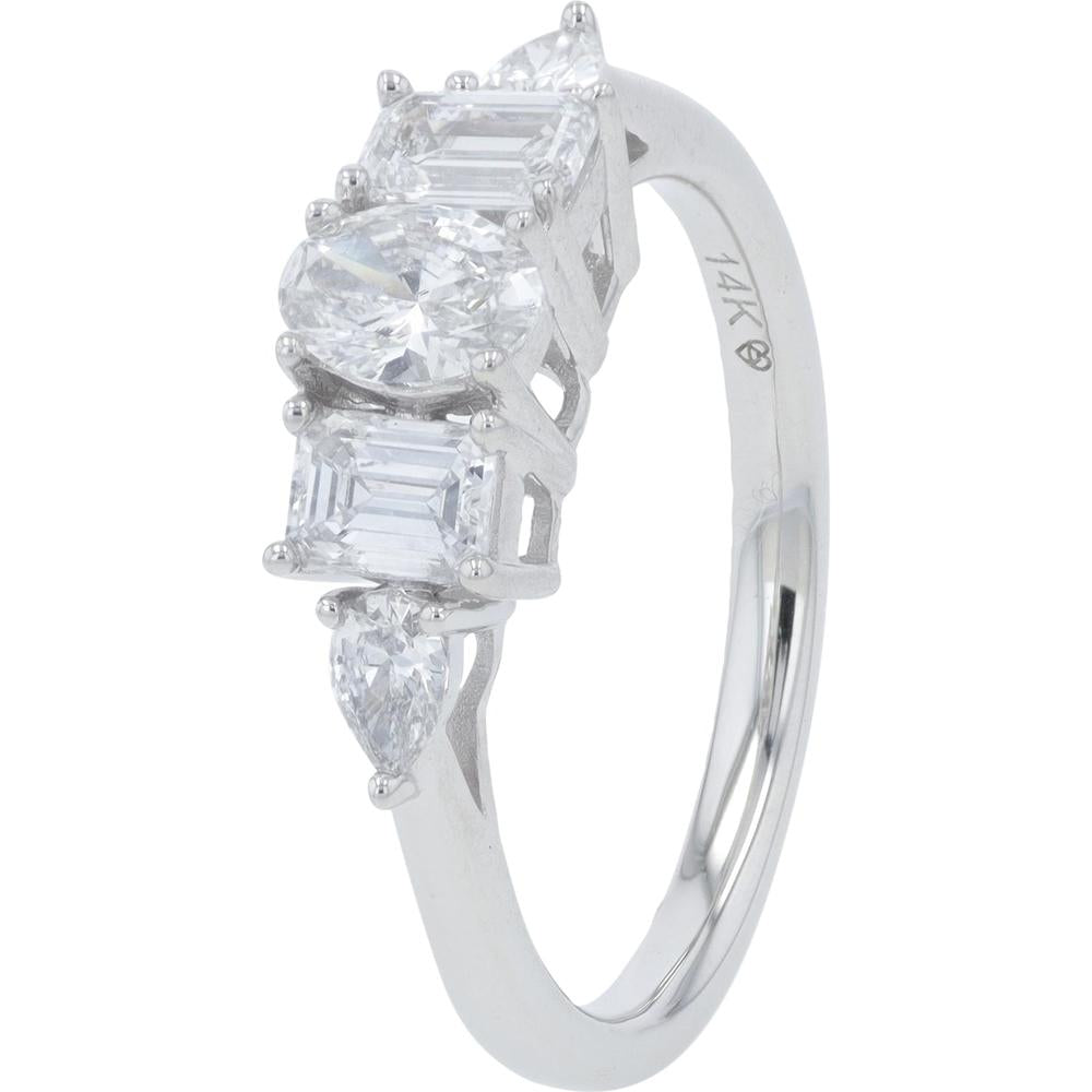 14K White Gold Lab Grown Diamond Engagement Ring - 1.00 Carat Total Diamond Weight