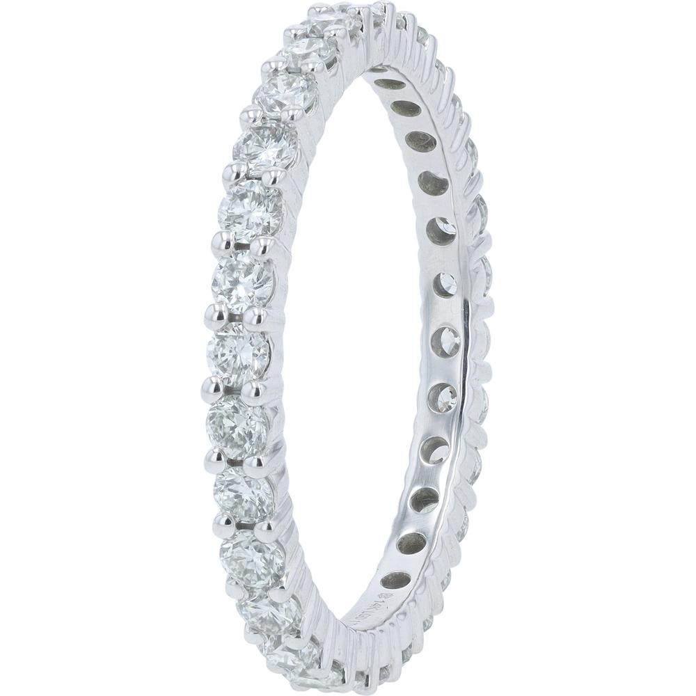 14K White Gold Lab Grown Diamond Eternity Band - 1.00 Carats Total Diamond Weight