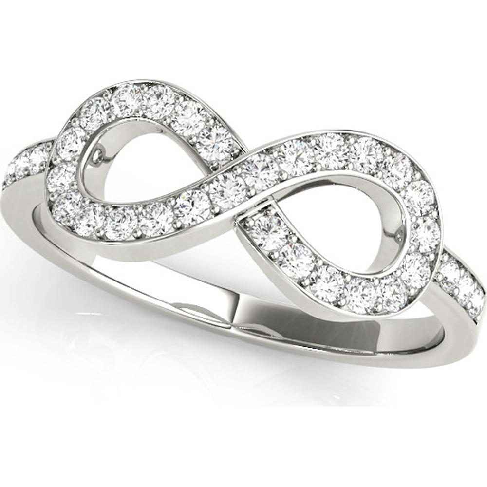 14K White Gold Lab-Grown Diamond Fashion Ring - 0.38 Carats Total Diamond Weight - Size 7 by Robinson's Jewelers