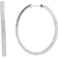 14K White Gold Lab Grown Diamond Hoops - 1.87 Carat Total Diamond Weight