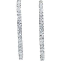 14K White Gold Lab Grown Diamond Hoops - 1.87 Carat Total Diamond Weight