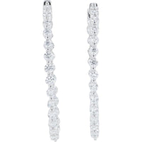 14K White Gold Lab Grown Diamond Inside-Out Hoop Earrings - 2.00 Carat Total Diamond Weight