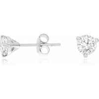 14K White Gold Lab Grown Diamond Stud Earrings - 1.0 Carats Total Diamond Weight