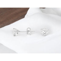 14K White Gold Lab Grown Diamond Stud Earrings - 1.0 Carats Total Diamond Weight