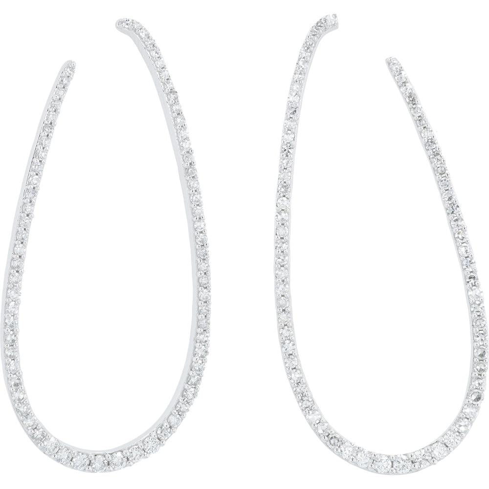 14K White Gold Lab Grown Diamond Stud Earrings - 1.25 Carat Total Diamond Weight