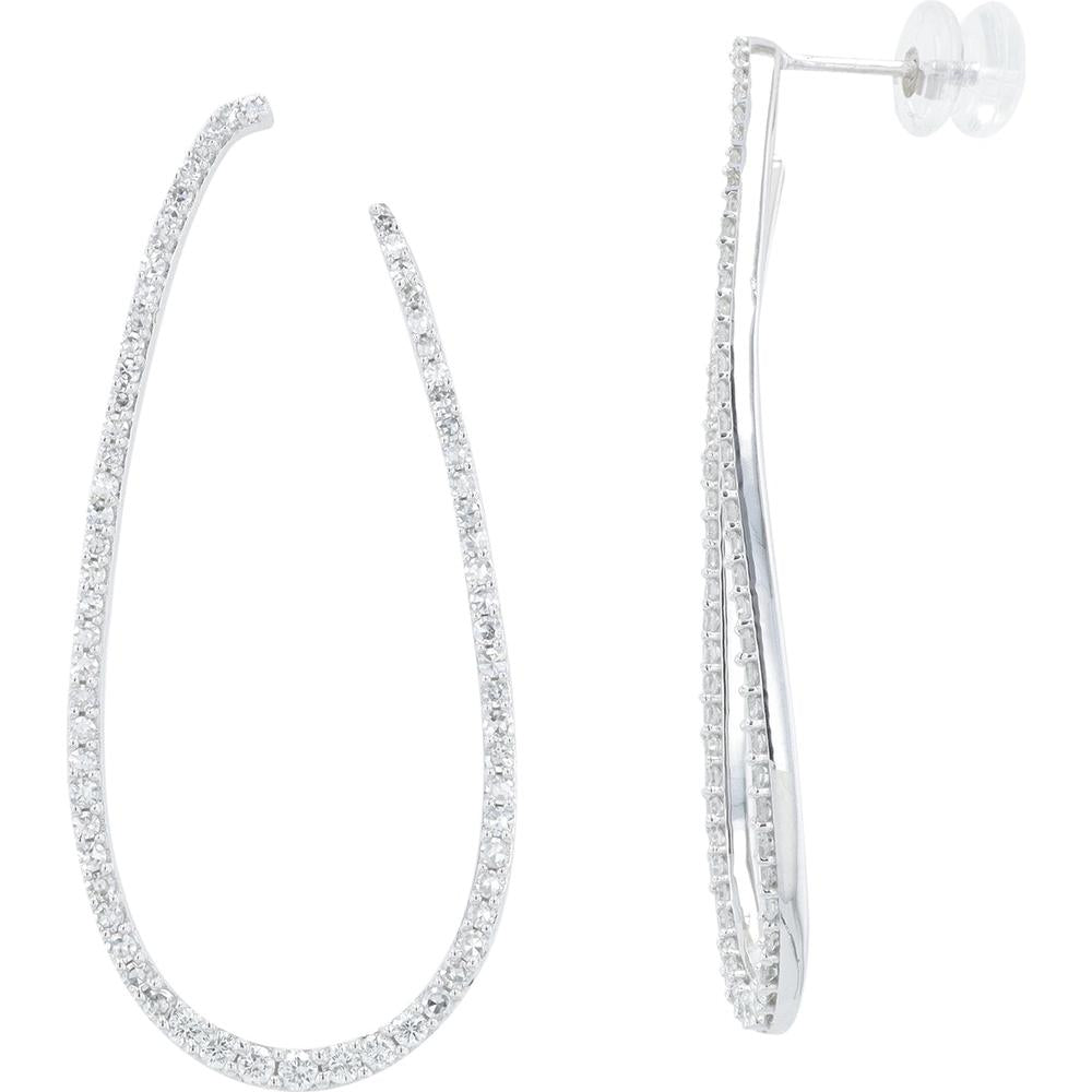 14K White Gold Lab Grown Diamond Stud Earrings - 1.25 Carat Total Diamond Weight
