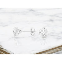 14K White Gold Lab Grown Diamond Stud Earrings - 2 Carat Total Diamond Weight
