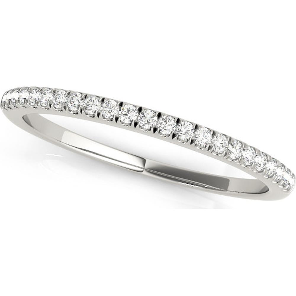 14K White Gold Lab-Grown Diamond Wedding Band - 0.125 Carat Total Weight - Size 7-1/2 by Robinson's Jewelers