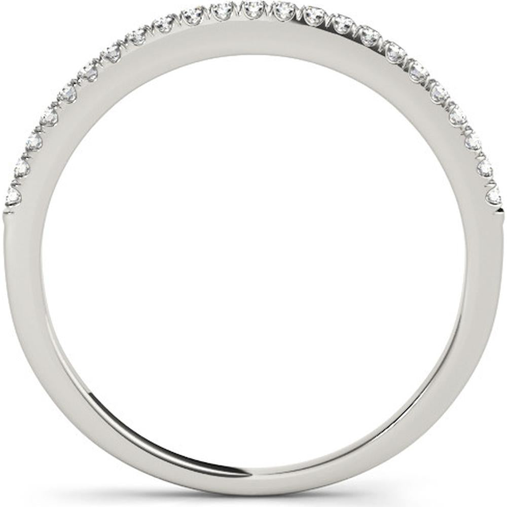 14K White Gold Lab-Grown Diamond Wedding Band - 0.125 Carat Total Weight - Size 7-1/2 by Robinson's Jewelers