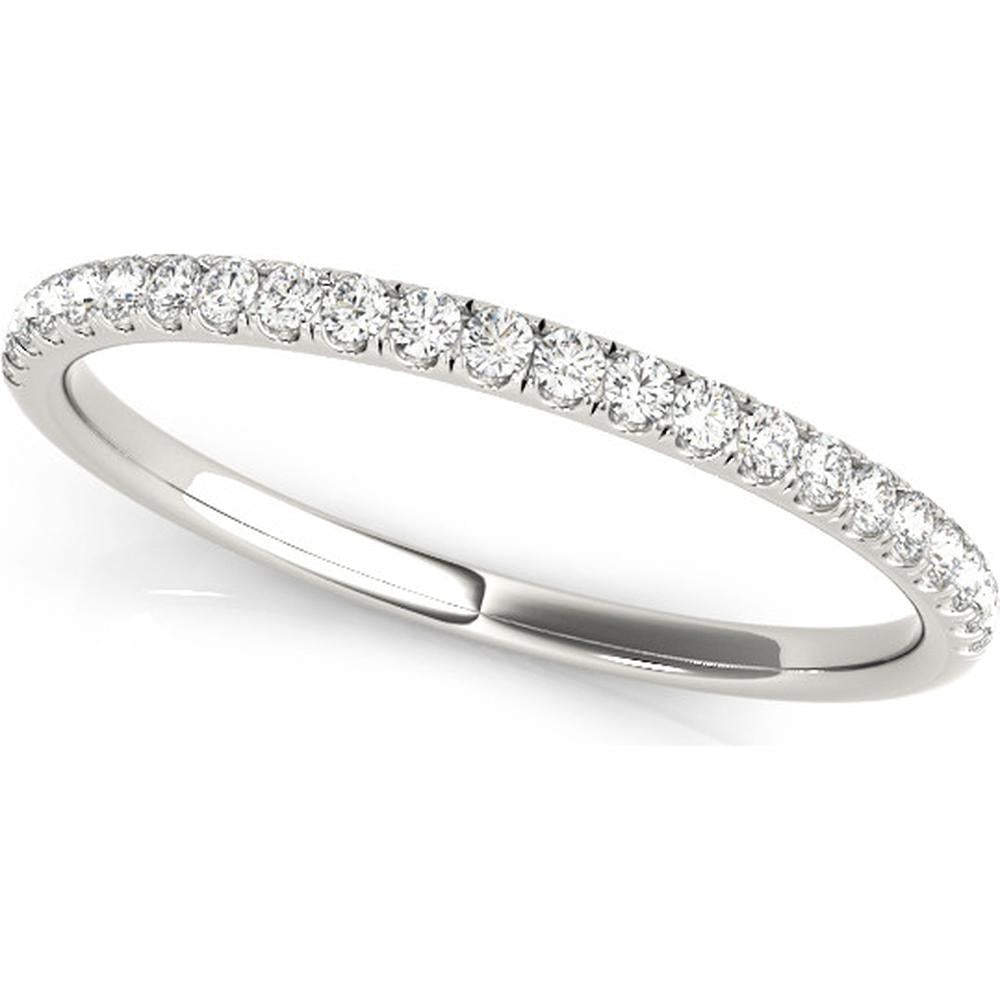 14K White Gold Lab-Grown Diamond Wedding Band - 0.125 Carat Total Weight - Size 7 by Robinson's Jewelers