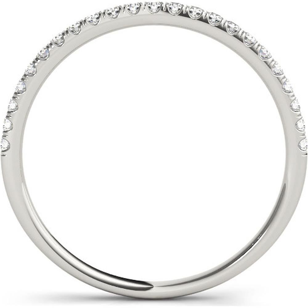 14K White Gold Lab-Grown Diamond Wedding Band - 0.125 Carat Total Weight - Size 7 by Robinson's Jewelers