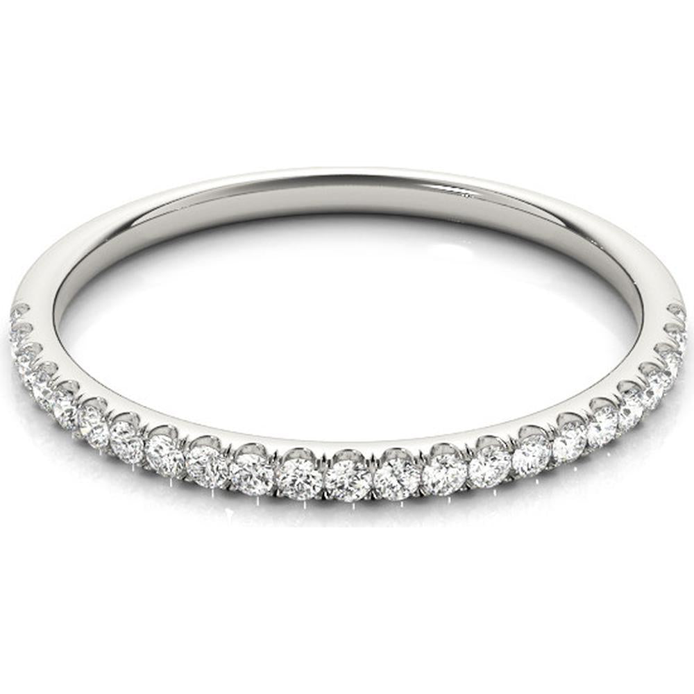 14K White Gold Lab-Grown Diamond Wedding Band - 0.125 Carat Total Weight - Size 7 by Robinson's Jewelers