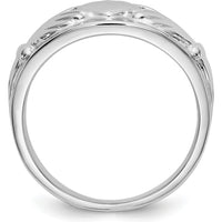 14K White Gold Ladies Claddagh Ring with Rhodium Plating - Symbol of Love and Loyalty by Oro Pregiato