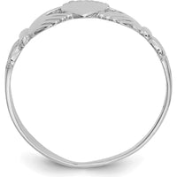 14K White Gold Ladies Claddagh Ring with Rhodium Plating - Timeless Love Symbol by Oro Pregiato