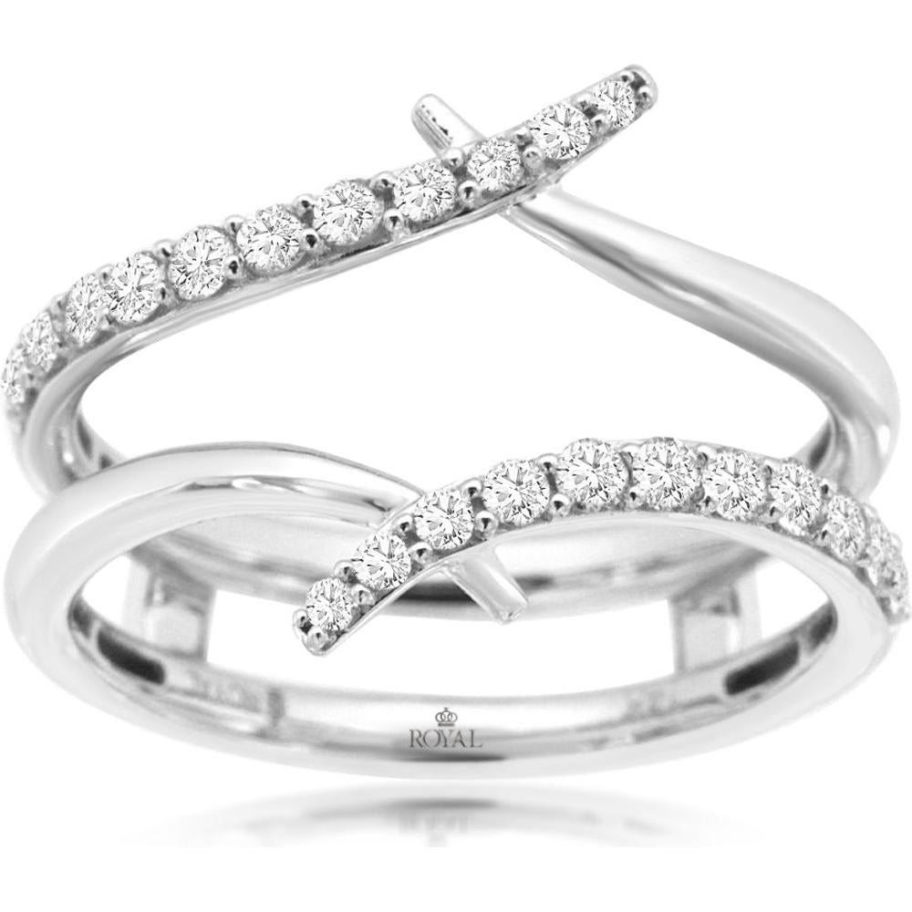 14K White Gold Ladies Diamond Insert Ring with Channel Set Diamonds - 0.40 Carats Total Diamond Weight