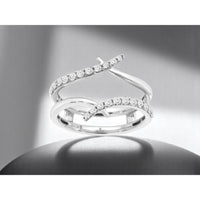 14K White Gold Ladies Diamond Insert Ring with Channel Set Diamonds - 0.40 Carats Total Diamond Weight