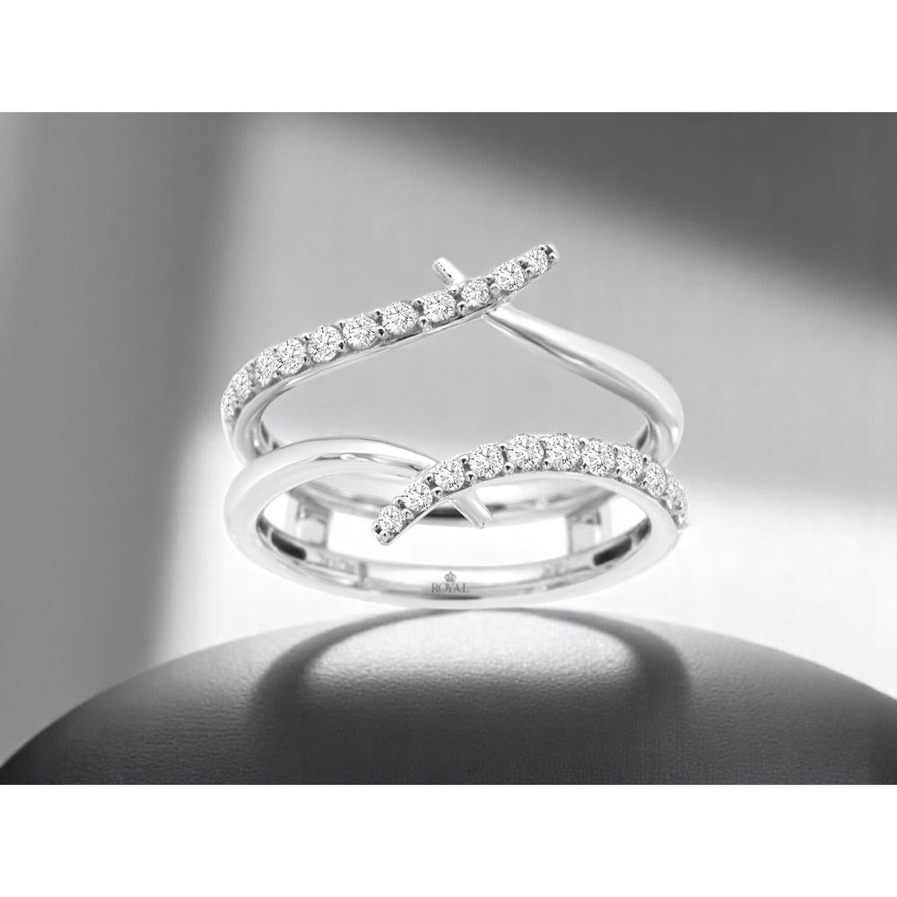 14K White Gold Ladies Diamond Insert Ring with Channel Set Diamonds - 0.40 Carats Total Diamond Weight