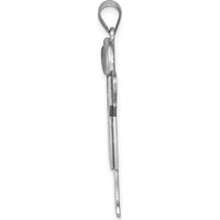 14K White Gold Large Boy with Hat Engravable Love Charm - Rhodium Plated by Oro Pregiato