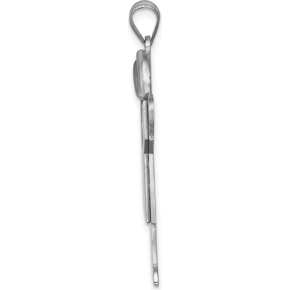 14K White Gold Large Boy with Hat Engravable Love Charm - Rhodium Plated by Oro Pregiato