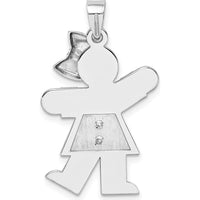 14K White Gold Large Boy with Hat Engravable Love Charm - Rhodium Plated by Oro Pregiato