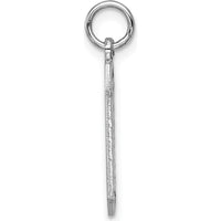 14K White Gold Large Brushed Diamond-Cut Number 0 Charm with Rhodium Plating by Oro Pregiato