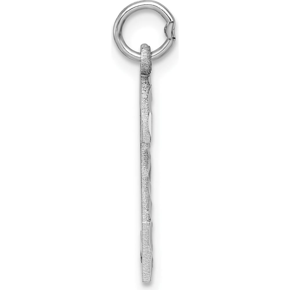 14K White Gold Large Brushed Diamond-Cut Number 2 Charm by Oro Pregiato