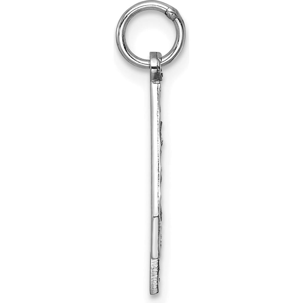 14K White Gold Large Brushed Diamond-Cut Number 4 Charm - 20.38mm by Oro Pregiato