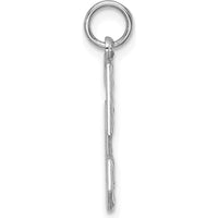 14K White Gold Large Brushed Diamond-Cut Number 5 Charm - Modern Textured Pendant by Oro Pregiato
