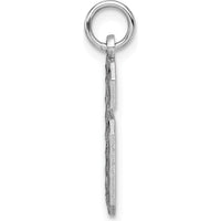 14K White Gold Large Brushed Diamond-Cut Number 6 Charm by Oro Pregiato