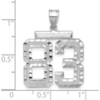 14K White Gold Large Brushed Diamond-Cut Number 83 Charm by Oro Pregiato
