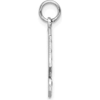 14K White Gold Large Brushed Diamond-Cut Number 9 Charm - Rhodium-Plated Finish by Oro Pregiato