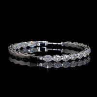 14K White Gold Large Diamond Hoop Earrings with East-West Oval Cut Lab Diamonds - 5.61 Carats Total Diamond Weight - Covaloro Fine Jewelry